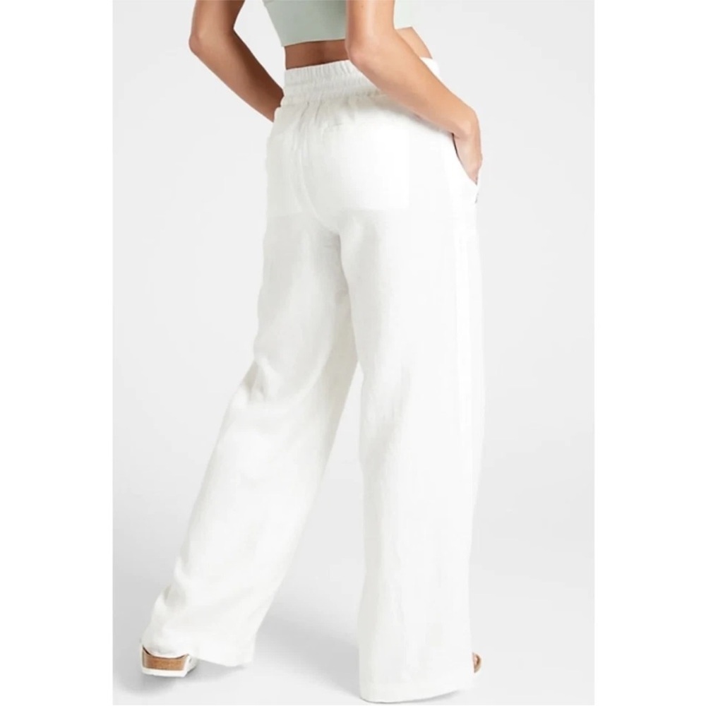 Athleta Cabo Linen Wide Leg Crop Pant White Casual Athleisure Active Women’s 6 - Picture 2 of 10